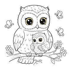 Nurturing Owls: A Heartwarming Parent-Child Embrace