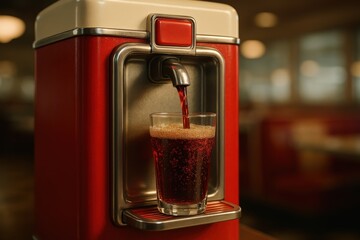 Retro soda delight in a vintage diner setting
