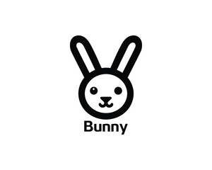 Cute bunny cartoon icon logo for children’s brand use