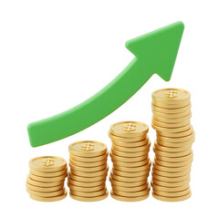 business graph with coins