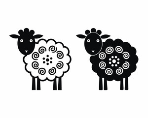 sheep icon  silhouette vector illustration