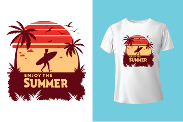 Enjoy summer time summer typography t-shirt design and vector template.
