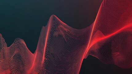 Abstract red financial charts with rising and falling wave patterns, showing sharp volatility against a dark gradient background