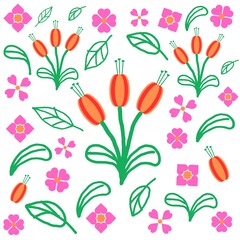 seamless pattern with tulips