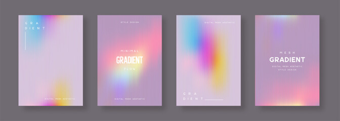 3d glassmorphism glass with iridescent colors on the pastel purple. Abstract gradient background. Corrugated trendy texture. Vector illustration.