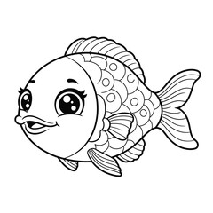 Whimsical Happy Fish Illustration
