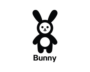 Flat playful bunny logo for children’s brands