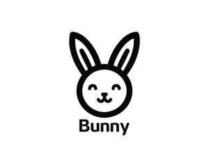 Modern cartoon bunny logo for kids brands