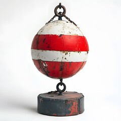 Rustic Red  White Buoy Decor.