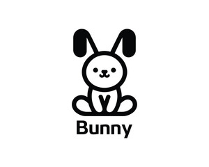 Cute bunny face logo for children’s brand identity