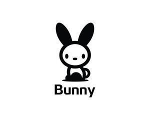 Clean bunny logo icon for children’s brand use