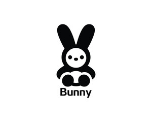 Simple playful bunny logo for children’s brands