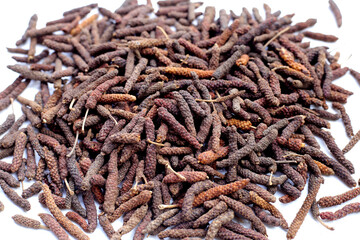 Dried long pepper or Indian long pepper