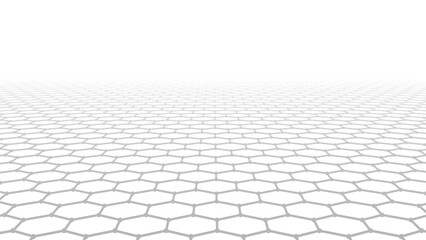 Abstract background neural network. Vector perspective grid on white background. 3D vector illustrations.