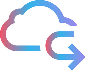 Cloud Arrow Right Gradient  Filled Icon