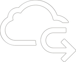 Cloud Arrow Right  Outline Icon