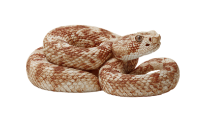 super poisonous desert rattlesnake in defensive and attacking positions on transparent background
