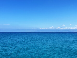 Fototapeta premium Tranquil mediterranean sea view cyprus island horizon perfect for travel and nature design projects