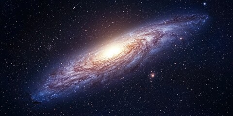 Fototapeta premium Elegant view of the cosmos lit by a glowing galactic fountain