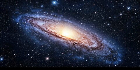 Fototapeta premium Elegant view of the cosmos lit by a glowing galactic fountain