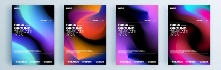Modern abstract covers set, minimal covers design. Colorful geometric background, vector illustration.