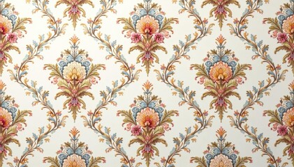 Subtle floral damask, elegant repeating design, seamless, textile, muted