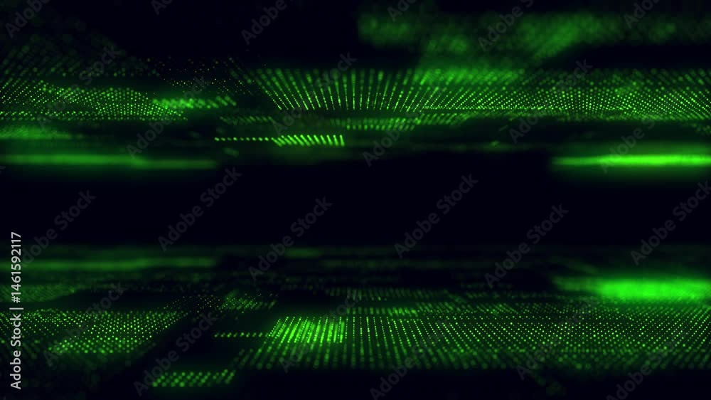 Poster digital green background of particles. abstract futuristic illustration. big data visualization. tec