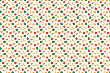 Juicy Summer Fruits Vector Seamless for Wall Art