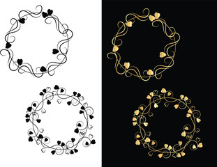 Elegant Ornamental Line Art Design Intricate Decorative Border and Frame Elements for Invitations Cards and Logos