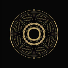mysterious golden snake sun circle logo abstract