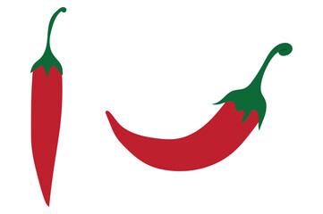 Fresh Red Chili Vector Illustration.