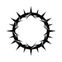 Symbolic black and white illustration of a crown of thorns religious christian icon