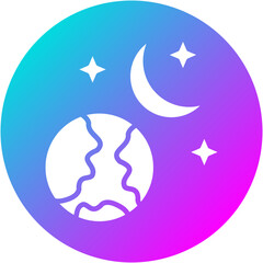 Earth with Crescent Icon