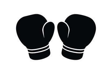 Silhouette art illustration of a pair of boxing gloves.eps
