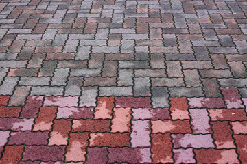 Texture of brick pavement in Tokyo Japan, clean and beautiful