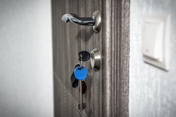 Keys in keyhole of entrance door