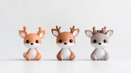 Cute deer figurines in various colors
