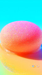Pink Glittery Sphere on Vibrant Gradient Background