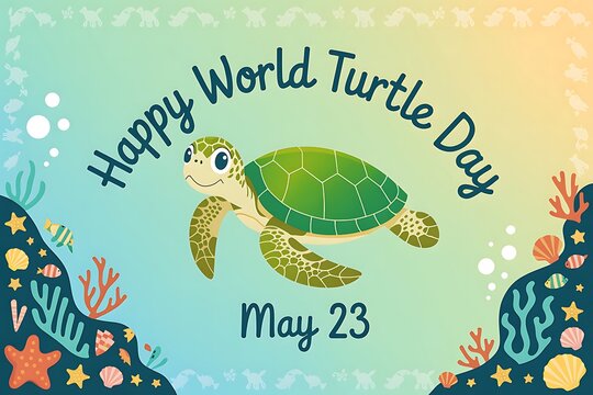 Happy World Turtle Day May 23 Celebrate Sea Turtles Ocean Life Marine Wildlife Conservation and Endangered Species