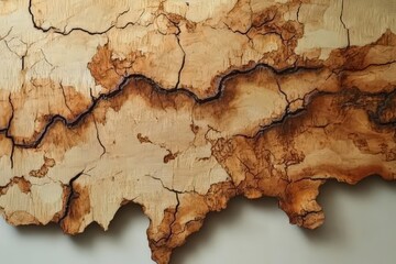 Detailed close-up view of a sculpted wood piece.