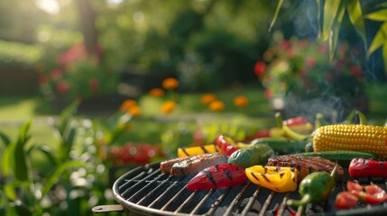 The colorful backyard barbecue