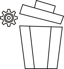 Trash Setting In Outline Icon