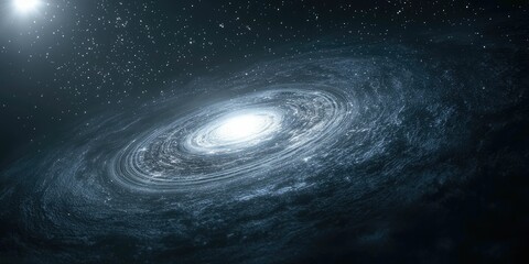 Peaceful outer space view with galaxies, stars, and planetary rings floating in harmony