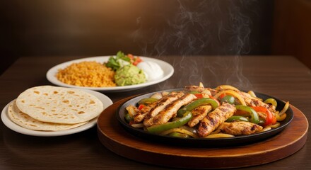 Sizzling Chicken Fajitas with all the fixings!