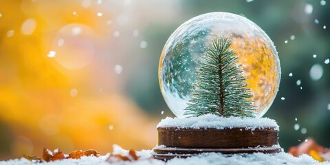 Pine tree changing color as you rotate the snow globe.