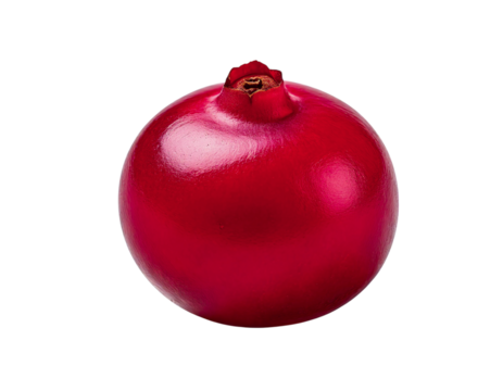 Vibrant red berry, closeup studio shot on white background.  Perfect for food, health, or minimalist design projects.  Its smooth texture and rich color evoke freshness and natural beauty.