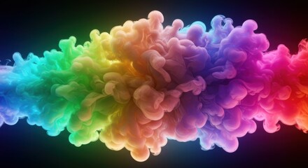 Obraz premium Rainbow plumes dance against the void