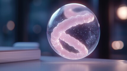 Floating DNA sphere, intricate design