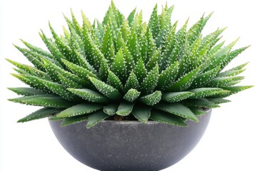 Potted haworthia plant isolated on white