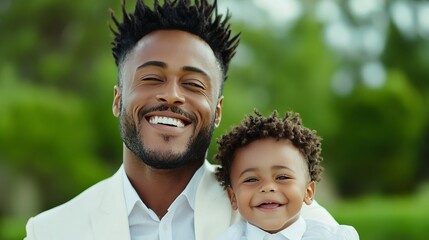 Elegant Father holding child upside down by the legs while both laugh playfully shared silliness and love 